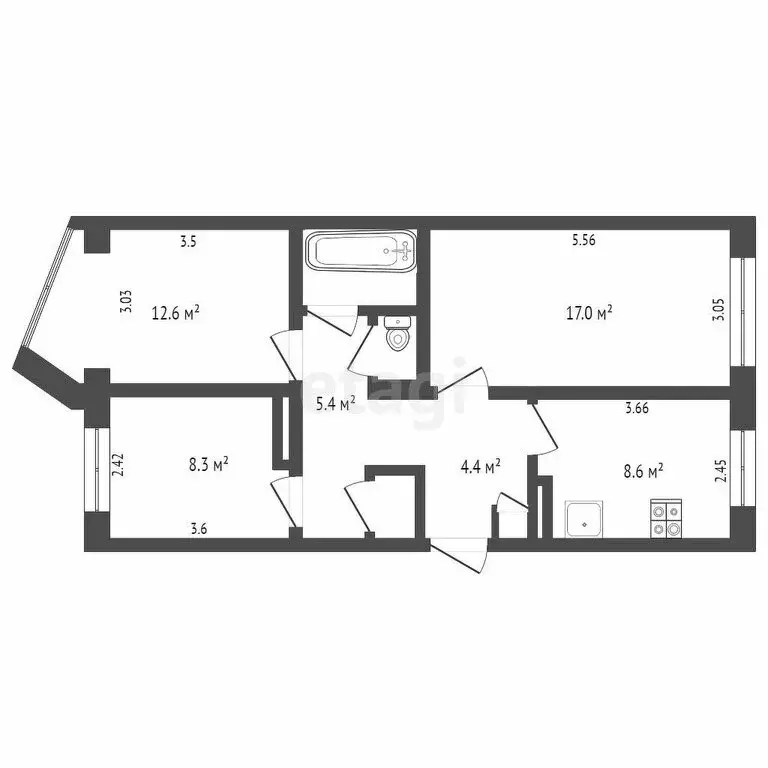 3-комнатная квартира: Петропавловск-Камчатский, улица Академика ... - Фото 1