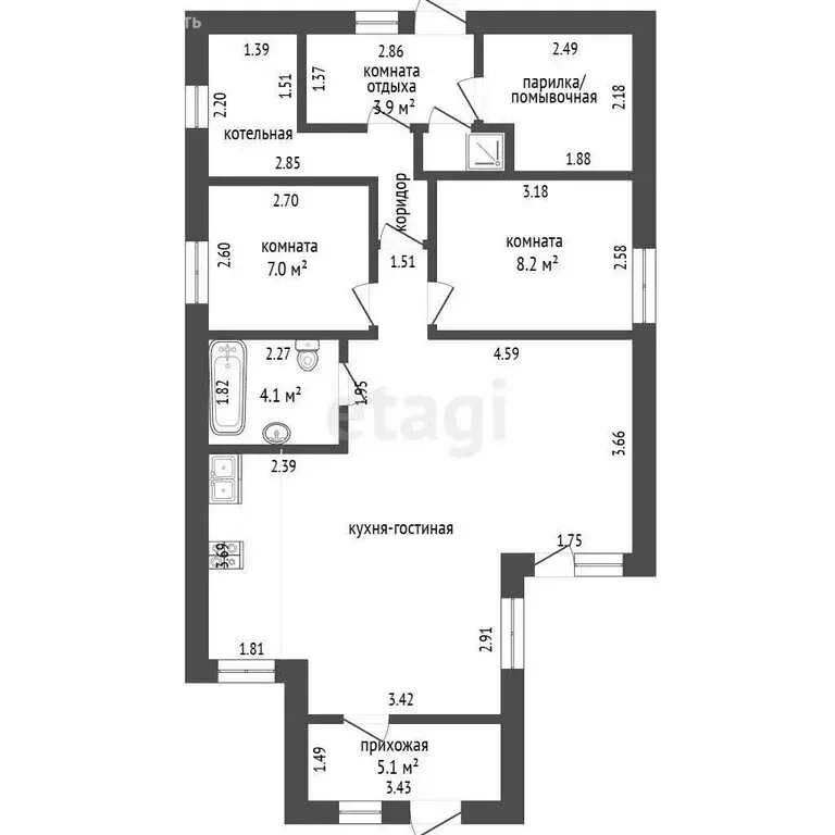 Дом в Тюмень, территория СНТСН Суходольное, Яблочная улица (78.8 м) - Фото 2
