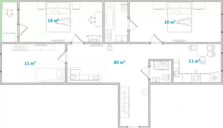 3-к кв. Москва Родниковая ул., 30к1 (80.0 м) - Фото 2