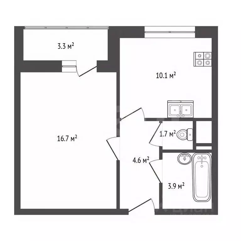1-к кв. Санкт-Петербург Капитанская ул., 4 (37.0 м) - Фото 2