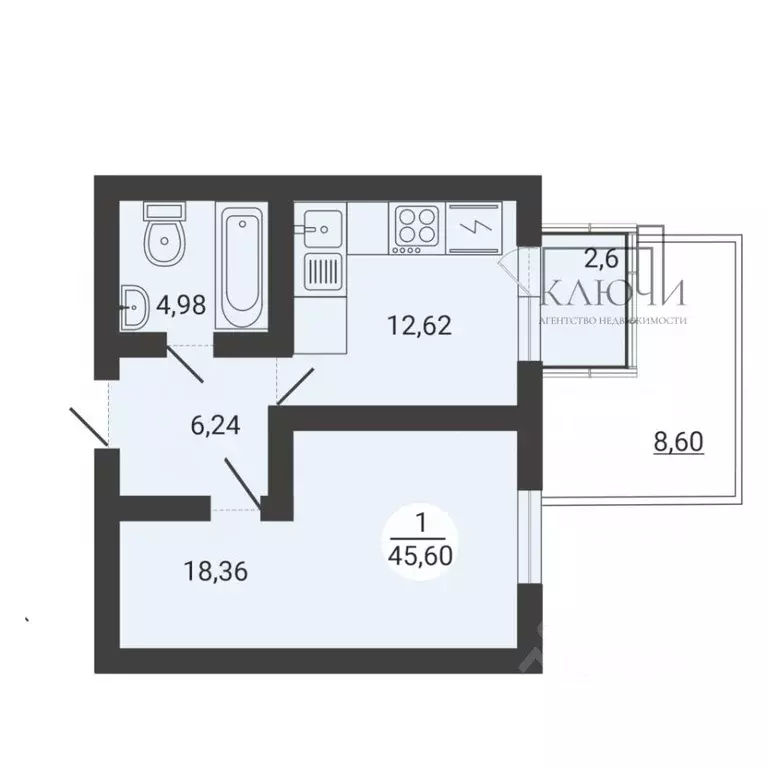 1-к кв. Челябинская область, Магнитогорск ул. Тевосяна, 31/1 (45.56 м) - Фото 2