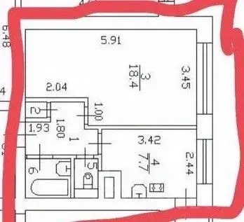 1-к кв. Санкт-Петербург просп. Кима, 9 (33.4 м) - Фото 2