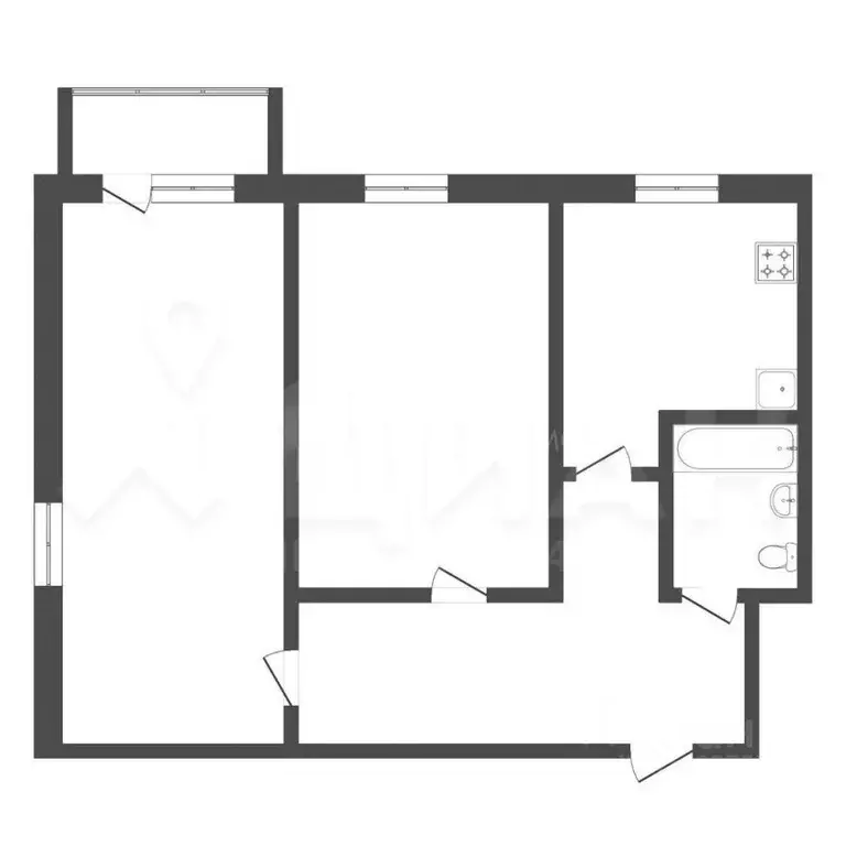 3-к кв. Нижегородская область, Кстово 2-й мкр, 17 (52.0 м) - Фото 1