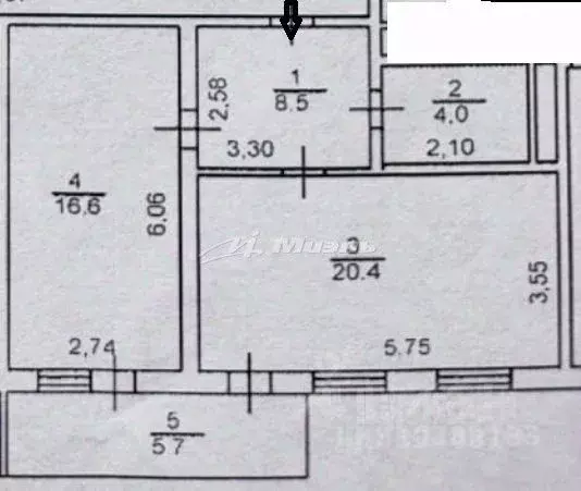 1-к кв. Крым, Симферополь ул. Ковыльная, 94 (49.5 м) - Фото 2
