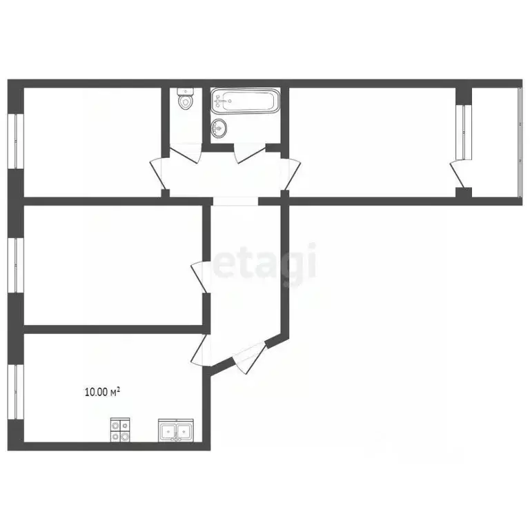 3-к кв. Тюменская область, Тюмень Широтная ул., 21 (66.0 м) - Фото 2