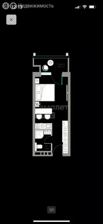 Квартира-студия: Саки, Морская улица, 13В (29.4 м) - Фото 2