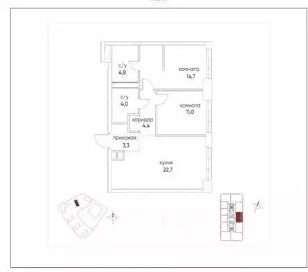 2-к кв. Москва ул. Нижние Мневники, 16к5 (65.0 м) - Фото 1