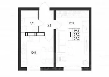 1-к кв. Воронежская область, Воронеж ул. Шидловского, 38 (37.2 м) - Фото 1
