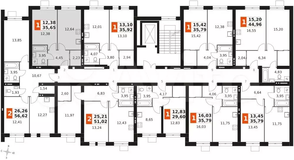 1-к. квартира, 35,7 м, 2/3 эт. - Фото 1
