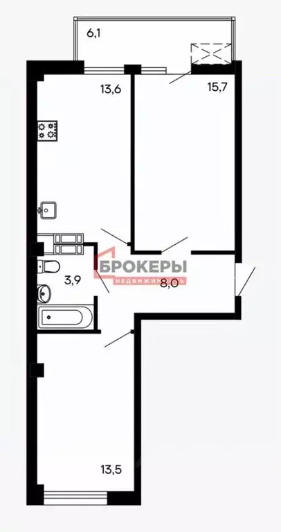 2-к кв. Севастополь ул. Токарева, 3 (60.8 м) - Фото 0