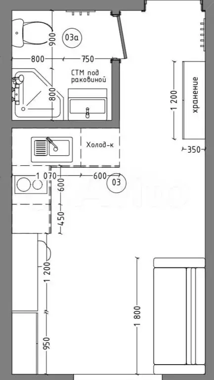 Квартира-студия, 12,3 м, 1/5 эт. - Фото 0