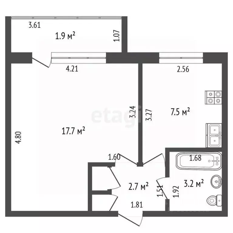 1-к кв. Забайкальский край, Чита ул. Балябина, 30 (31.9 м) - Фото 1