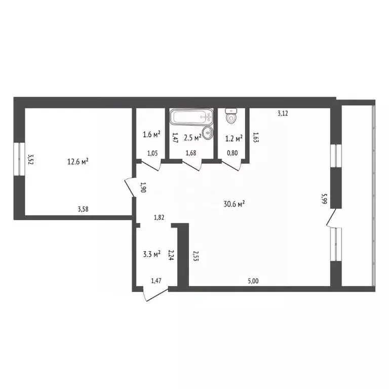 2-к кв. Амурская область, Ивановский муниципальный округ, с. ... - Фото 2