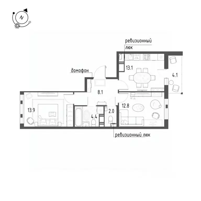 2-к кв. Санкт-Петербург пос. Шушары, ул. Чудовская, 14к1 (56.5 м) - Фото 2