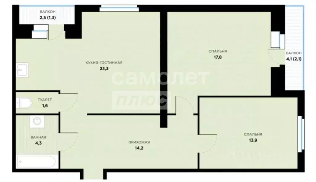3-к кв. Забайкальский край, Чита ул. Ленина, 150 (78.4 м) - Фото 2