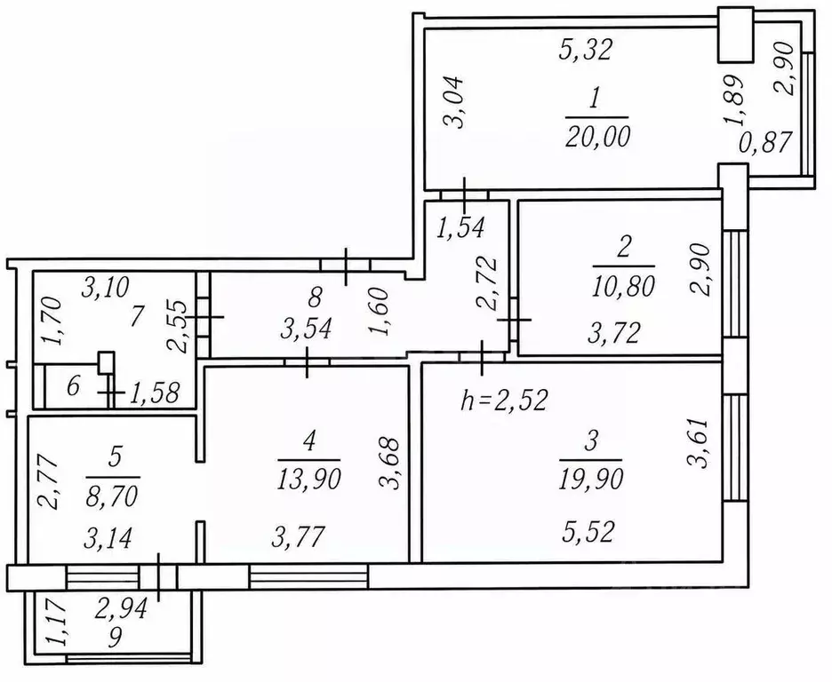 4-к кв. Чувашия, Чебоксары ул. Константина Иванова, 81 (91.1 м) - Фото 2