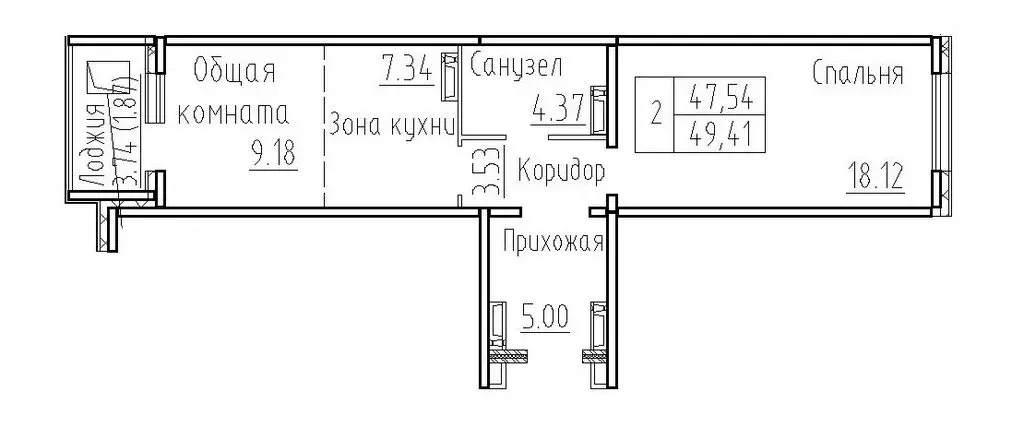 2-комнатная квартира: посёлок Элитный, Венская улица, 12 (47.54 м) - Фото 0