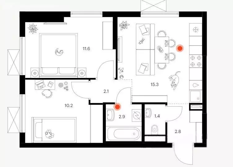 2-комнатная квартира: Москва, Новохохловская улица, 15к3 (47 м) - Фото 1