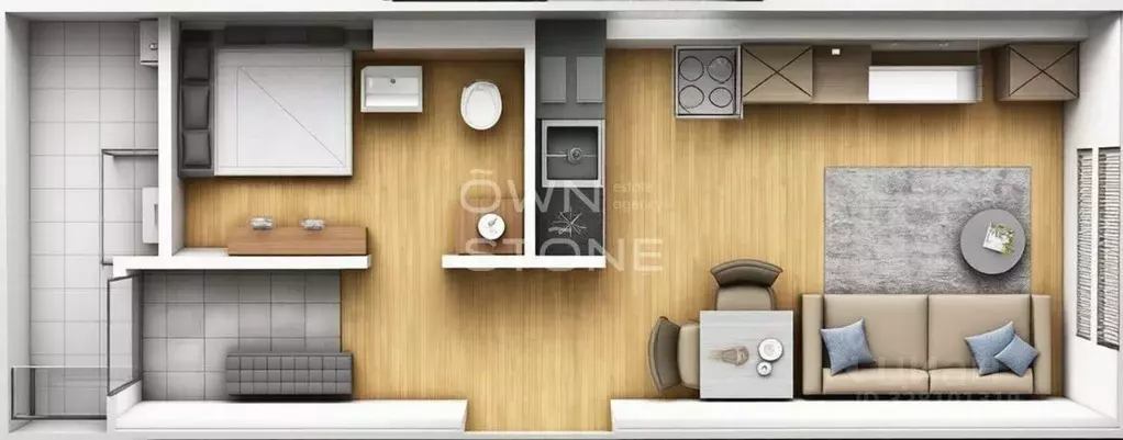 Студия Москва Волоколамское ш., 81/2с3 (24.0 м) - Фото 1