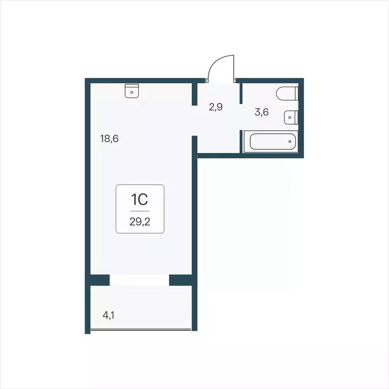 Студия Новосибирская область, Новосибирск Кедровая ул., 80/3 (29.2 м) - Фото 0