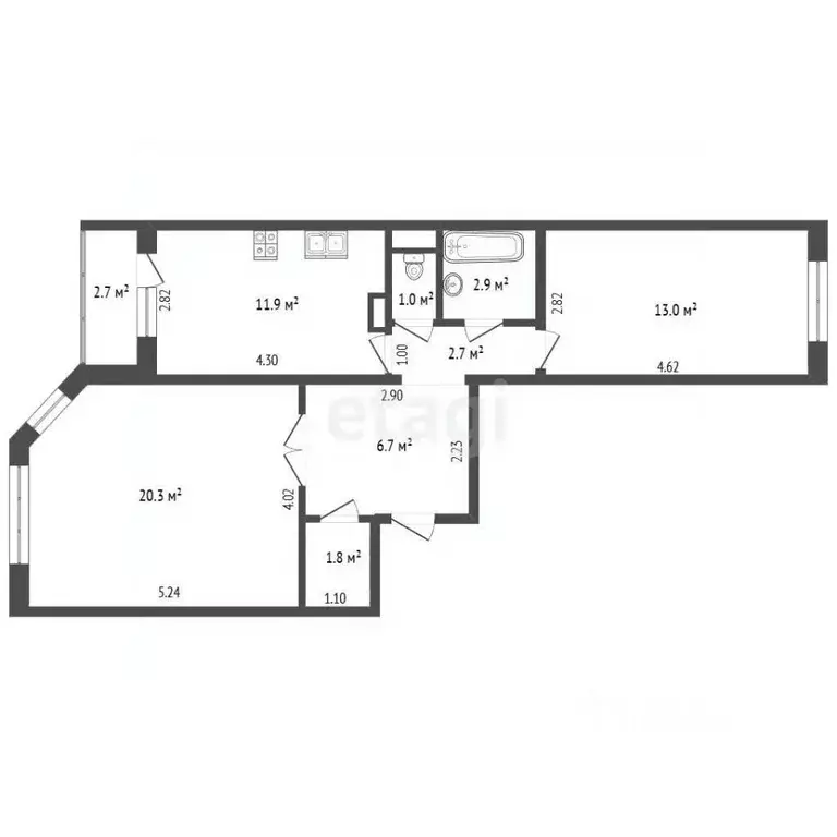 2-к кв. Московская область, Одинцово ул. Чистяковой, 76 (60.3 м) - Фото 1