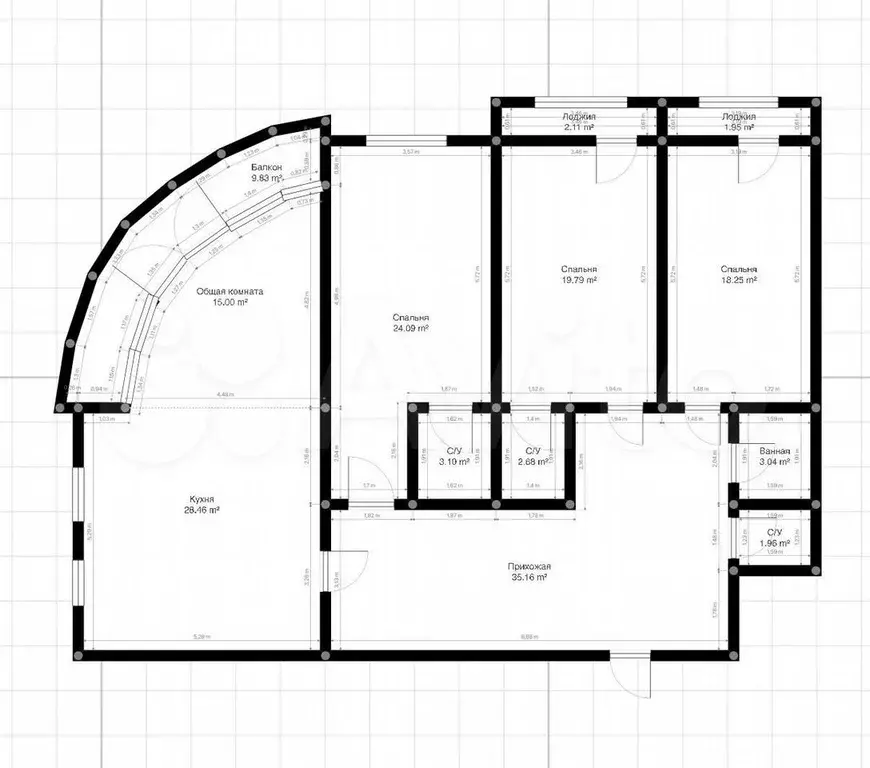 4-к. квартира, 170 м, 4/8 эт. - Фото 0