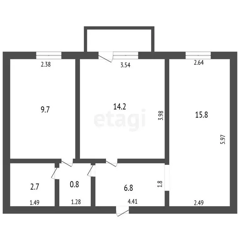 2-комнатная квартира: Ялуторовск, Северная улица, 96 (51 м) - Фото 1