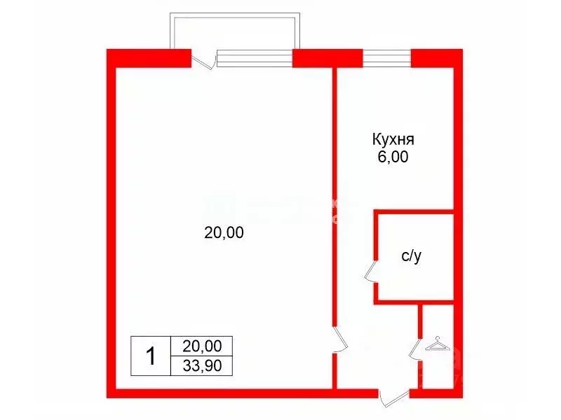 1-к кв. Санкт-Петербург ул. Верности, 8К3 (33.9 м) - Фото 2