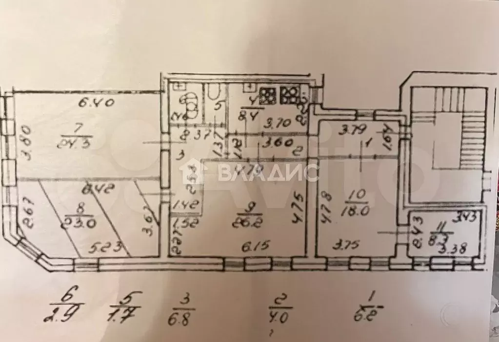 5-к. квартира, 129 м, 4/5 эт. - Фото 1