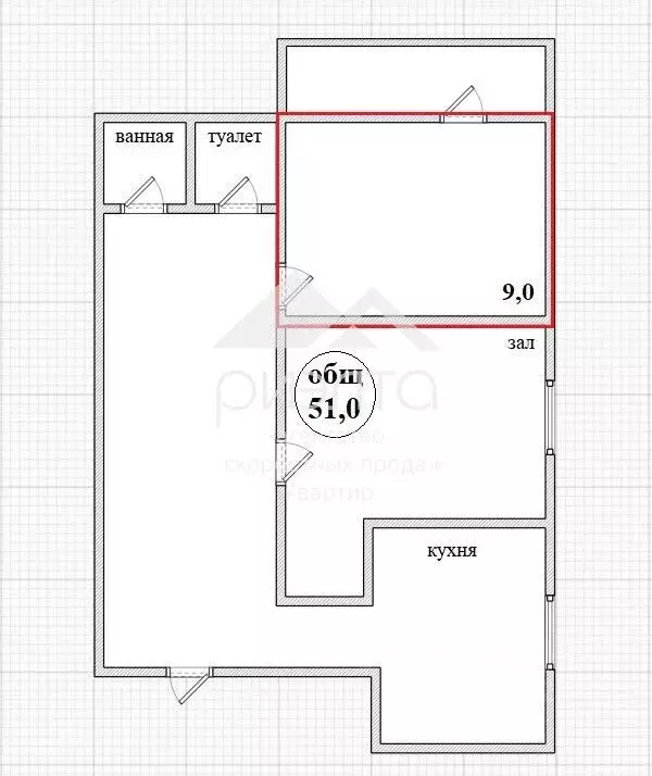 2-к кв. Новосибирская область, Новосибирск ул. Фадеева, 85 (51.0 м) - Фото 1