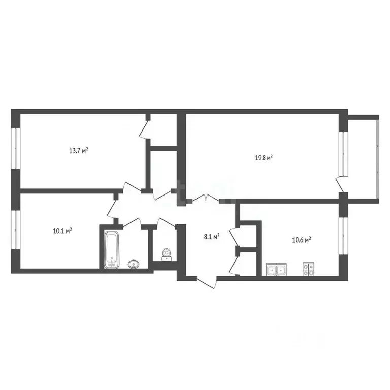3-к кв. Ямало-Ненецкий АО, Новый Уренгой Советский мкр, 1/2 (71.8 м) - Фото 2