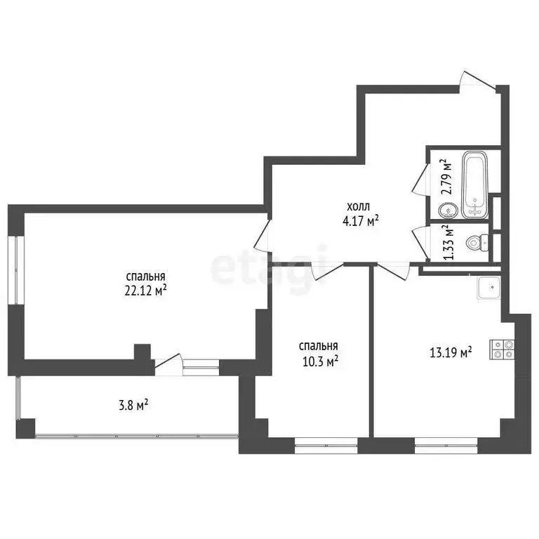 2-комнатная квартира: Пермь, улица Толмачёва, 15 (64 м) - Фото 1