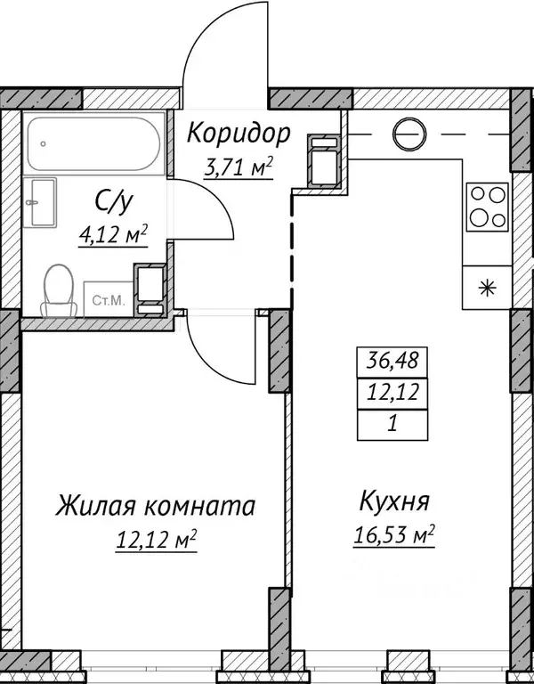 1-к кв. Нижегородская область, Нижний Новгород Сахарный Дол жилой ... - Фото 0