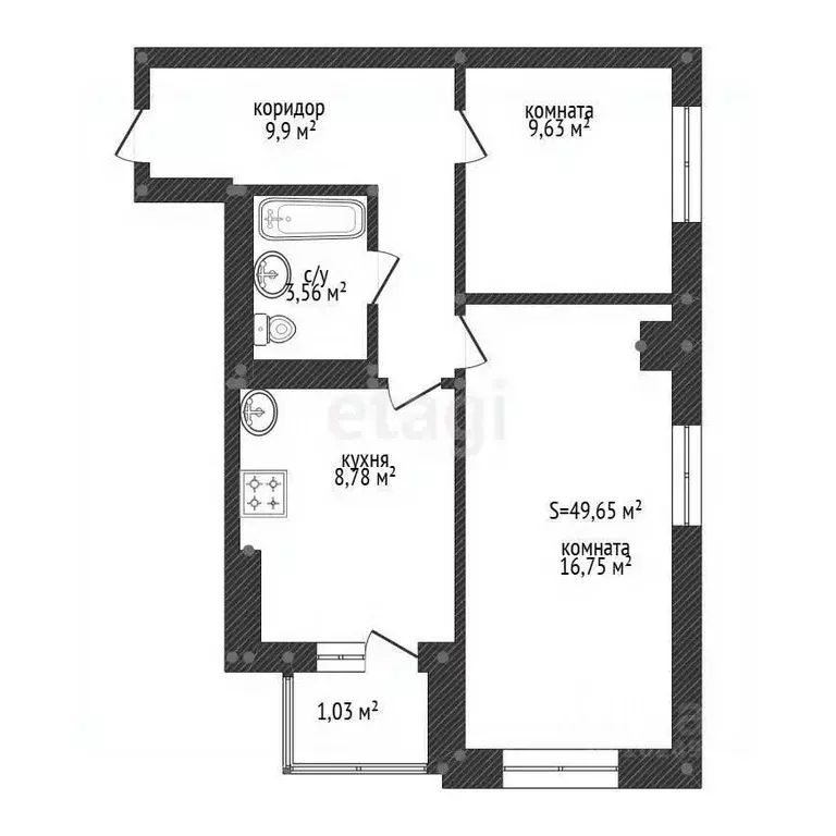 2-к кв. Башкортостан, Уфа Караидельская ул., 54/1 (48.9 м) - Фото 1