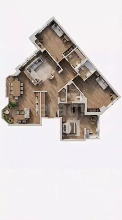 3-к кв. Татарстан, Казань ул. Бехтерева, 9А (164.8 м) - Фото 2