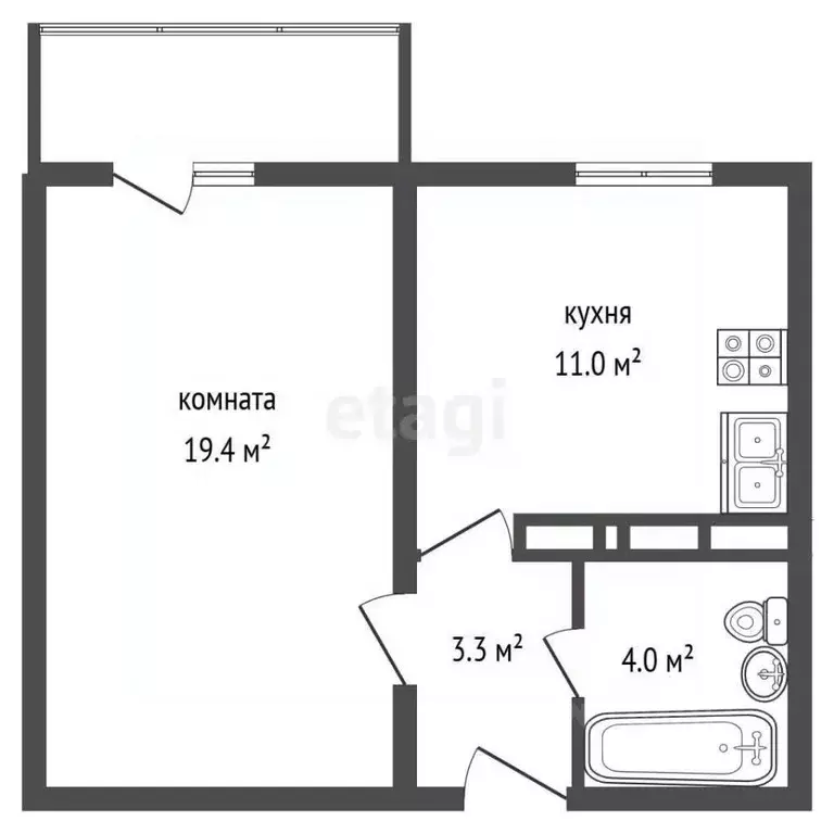 1-к кв. Воронежская область, Воронеж Московский просп., 209 (37.7 м) - Фото 2