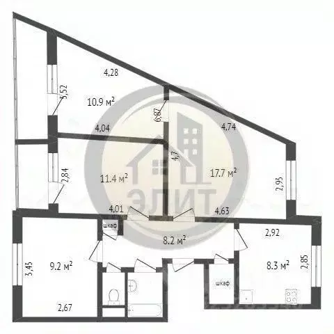 4-к кв. Белгородская область, Старый Оскол Лесной мкр, 15 (75.0 м) - Фото 2