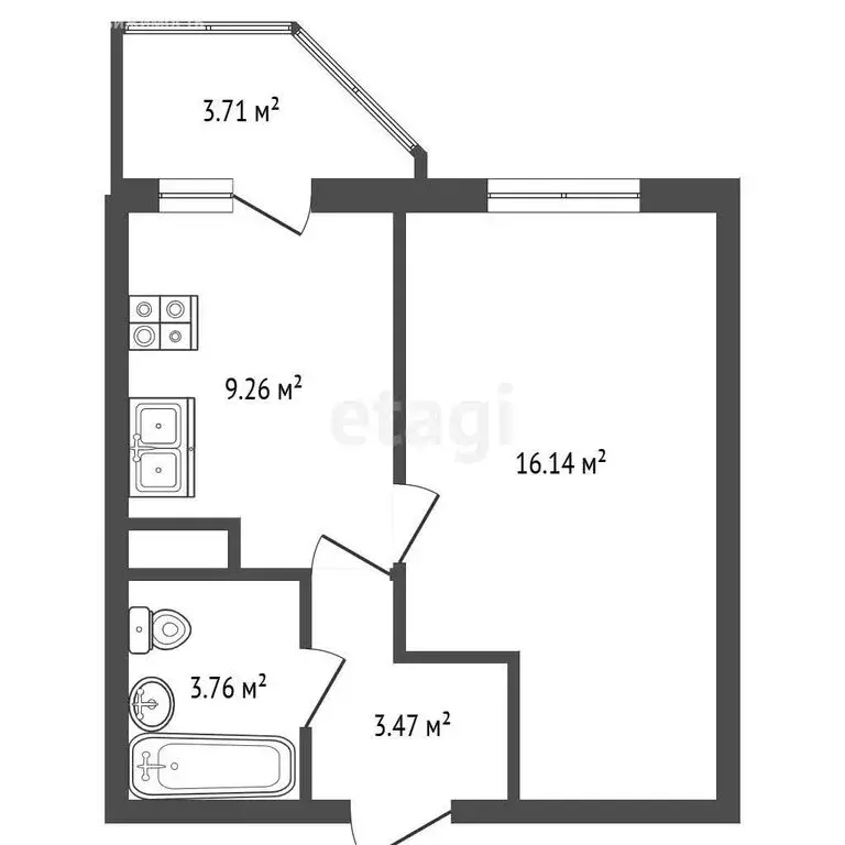 1-комнатная квартира: Гатчина, Пушкинское шоссе, 13к4 (32.8 м) - Фото 1