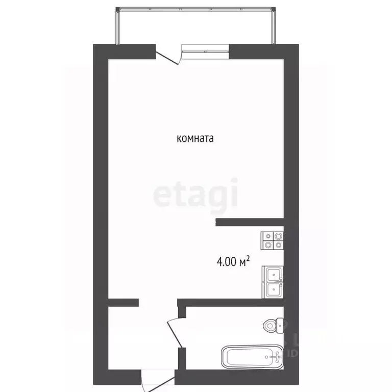 Студия Хабаровский край, Хабаровск Ясная ул., 44А (28.4 м) - Фото 2