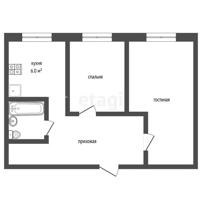 2-комнатная квартира: Кулебаки, улица Воровского, 33 (40.4 м) - Фото 0