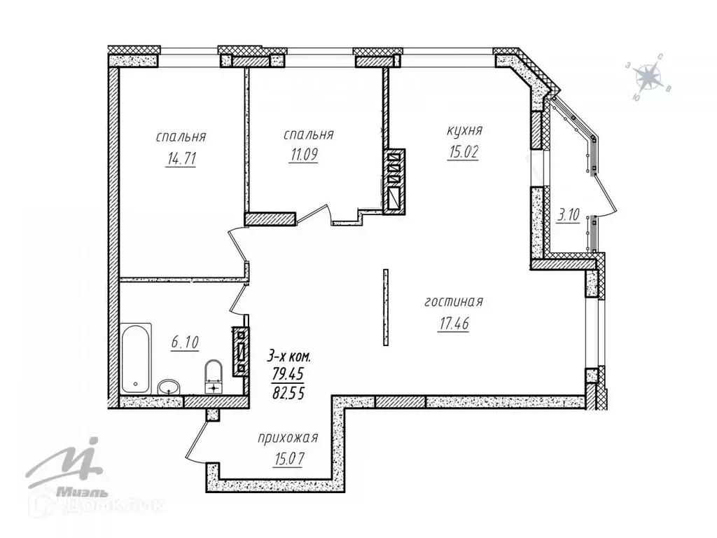 Продаётся 3-к квартира, 82 м - Фото 0