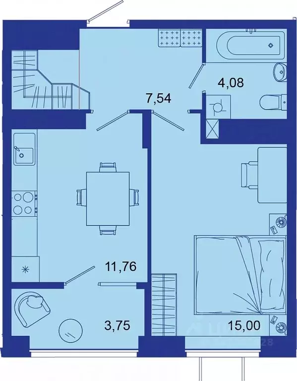 1-к кв. Брянская область, Брянск Советская ул., 124 (42.3 м) - Фото 1