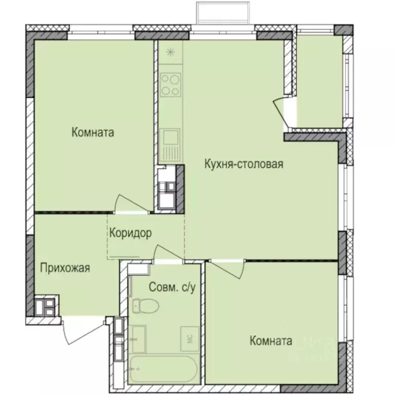 2-к кв. Удмуртия, Ижевск Автопроизводство жилрайон, Норвежский Лес ... - Фото 1