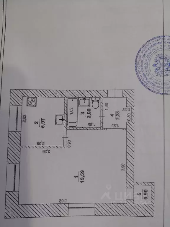 1-к кв. Ульяновская область, Ульяновск пл. Горького, 11 (31.7 м) - Фото 0