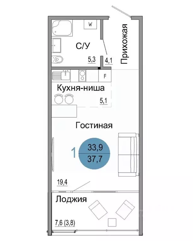 1-к кв. Крым, Керчь Белый город жилой комплекс (37.7 м) - Фото 0