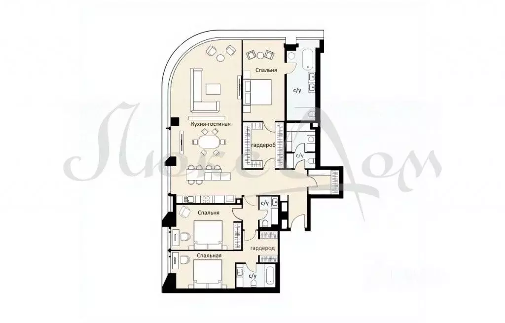 4-к кв. Москва ул. Братьев Фонченко, 1к3 (180.1 м) - Фото 2