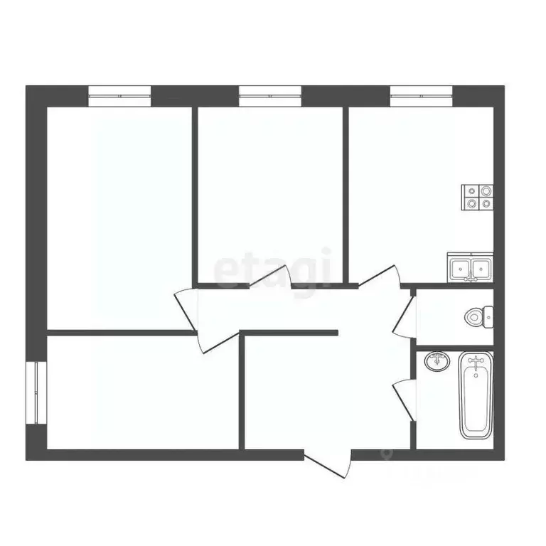 3-к кв. Ямало-Ненецкий АО, Муравленко ул. Энтузиастов, 33 (73.9 м) - Фото 2