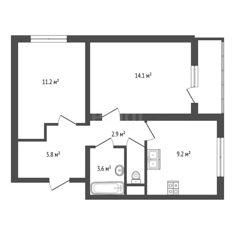 2-комнатная квартира: Санкт-Петербург, проспект Маршака, 22 (48 м) - Фото 1