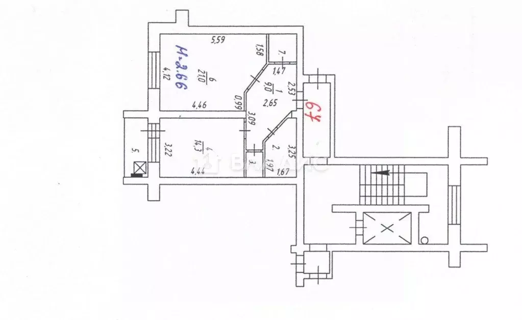 Квартира, 1 комната, 52.5 м - Фото 2