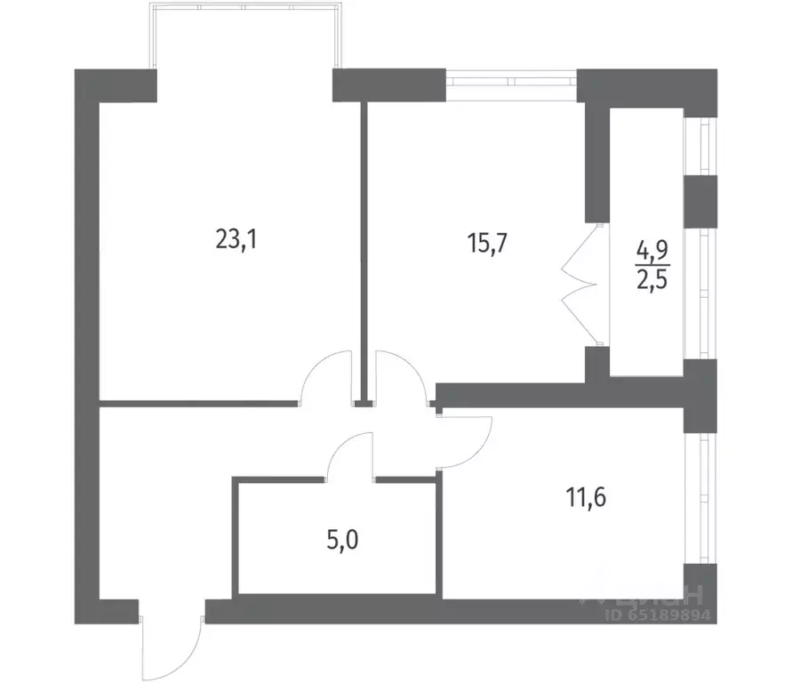 2-к кв. Санкт-Петербург ул. Академика Константинова, 1к1 (67.44 м) - Фото 0